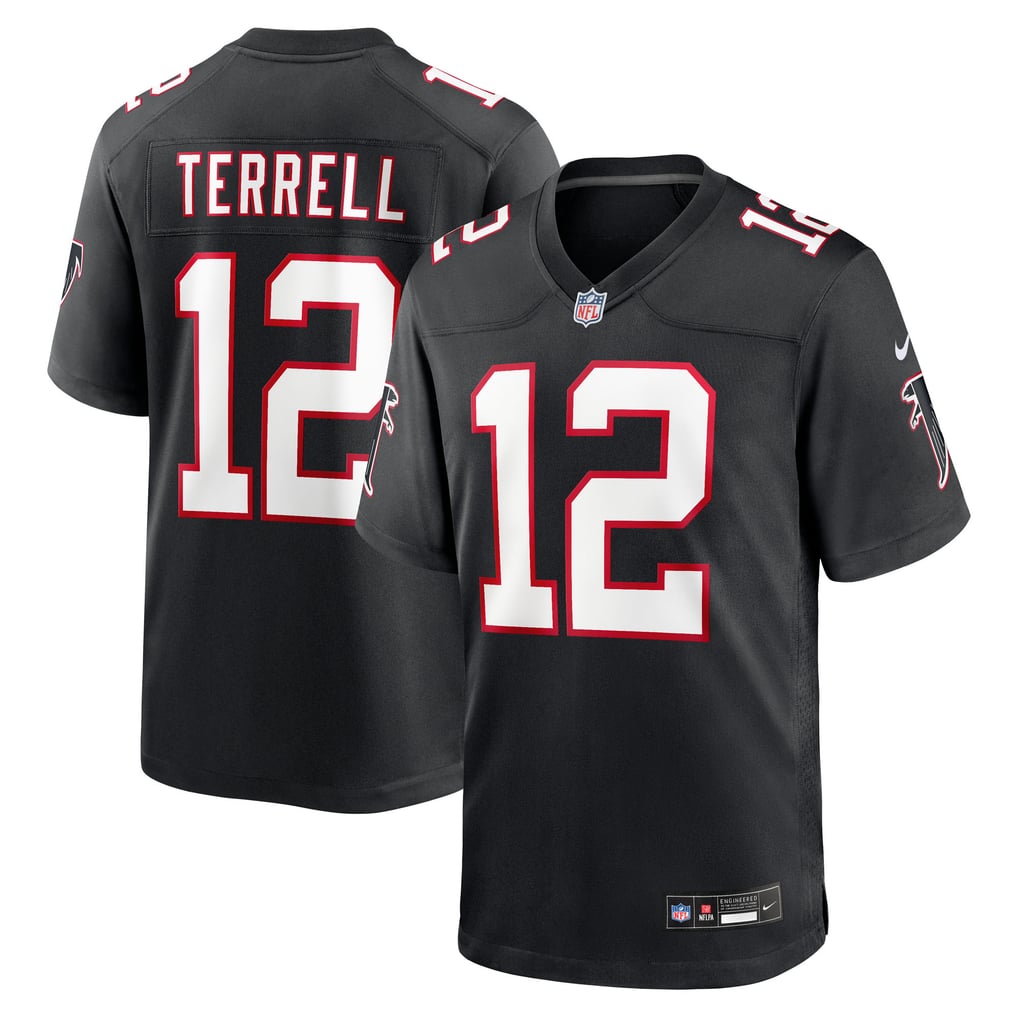 Men's Atlanta Falcons Avieon Terrell Black Alternate Throwback Game Jersey