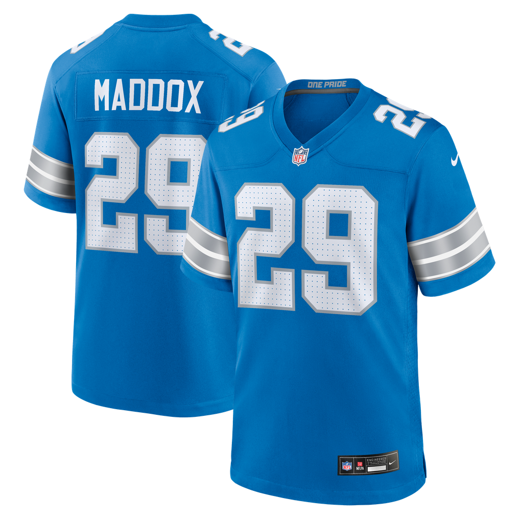 Men's Detroit Lions Avonte Maddox Blue Team Game Jersey