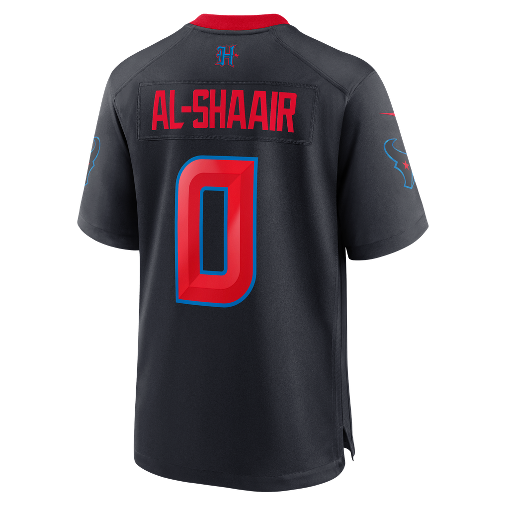 Men's Houston Texans Azeez Al-Shaair Navy Alternate Game Jersey