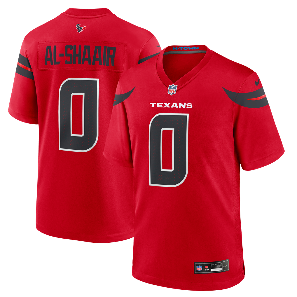 Men's Houston Texans Azeez Al-Shaair Red Alternate Game Jersey