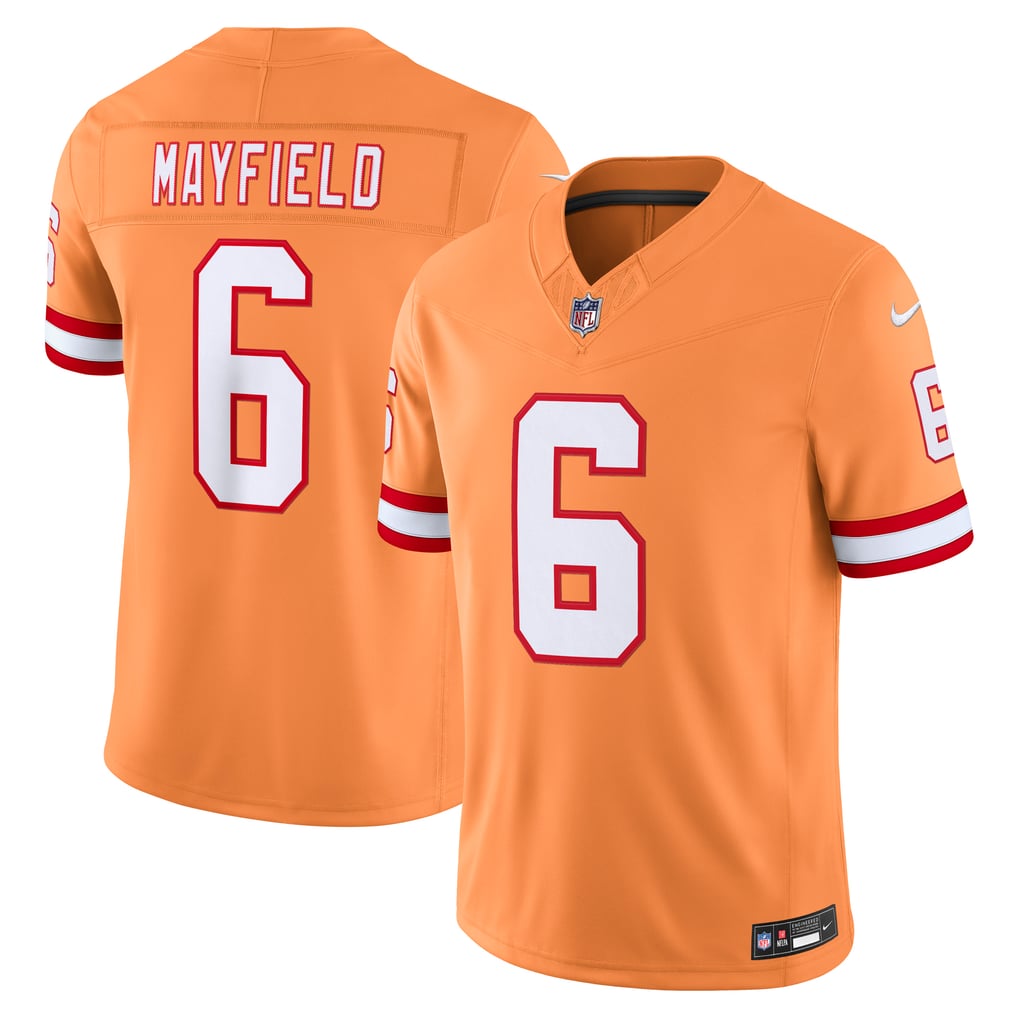Men's Tampa Bay Buccaneers Baker Mayfield Creamsicle Alternate Vapor F.U.S.E. Stitched Limited Jersey
