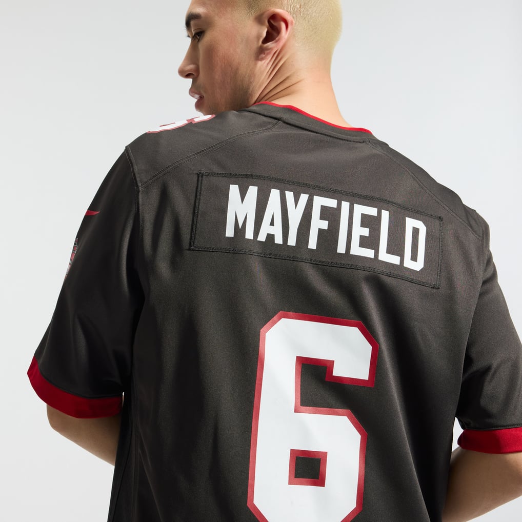 Men's Tampa Bay Buccaneers Baker Mayfield Pewter Alternate Game Player Jersey