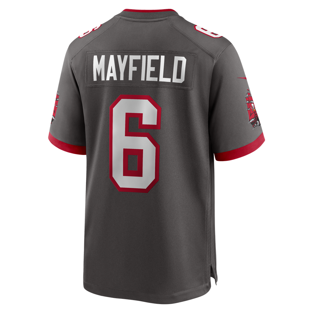 Men's Tampa Bay Buccaneers Baker Mayfield Pewter Alternate Game Player Jersey