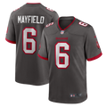 Men's Tampa Bay Buccaneers Baker Mayfield Pewter Alternate Game Player Jersey