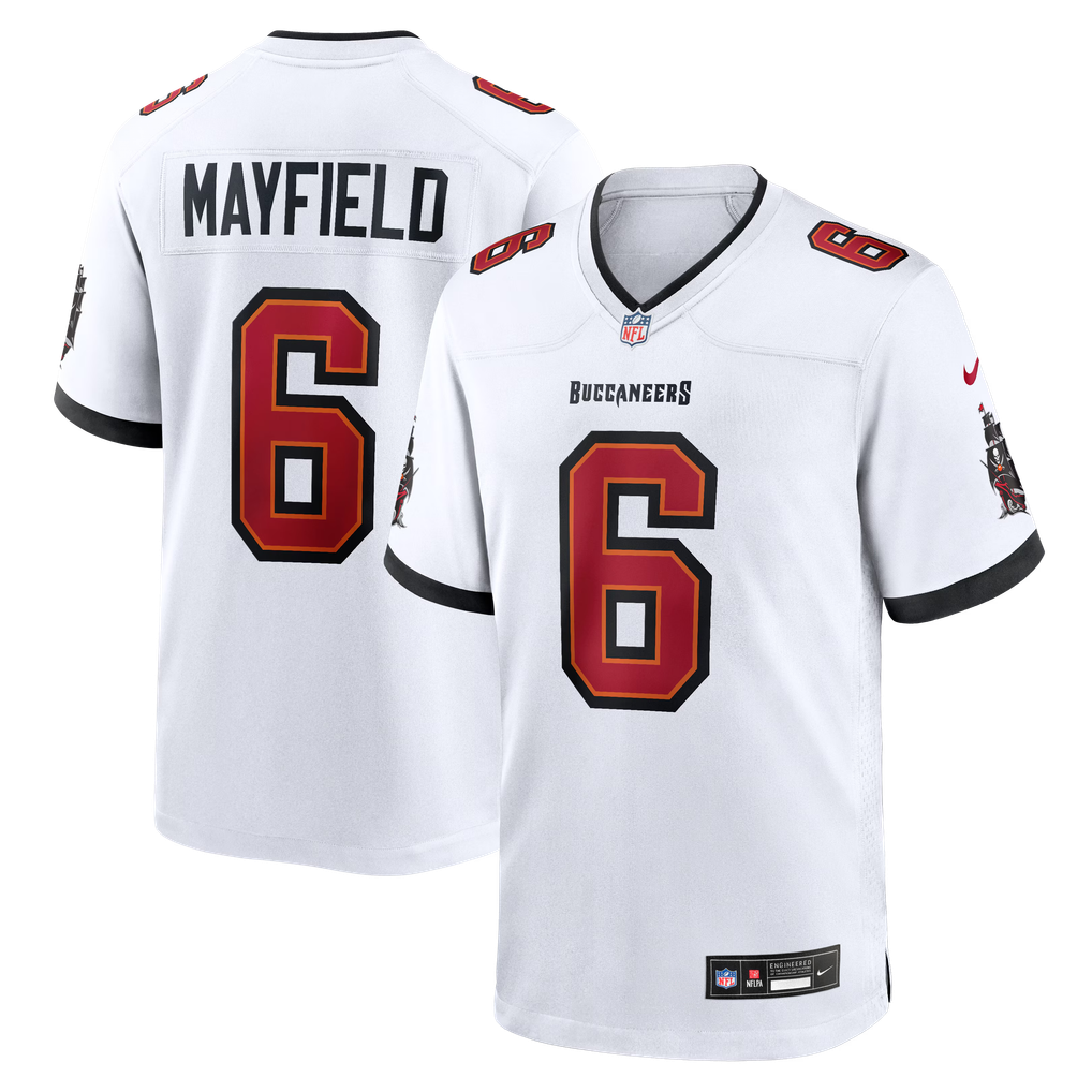 Men's Tampa Bay Buccaneers Baker Mayfield White Away Game Jersey