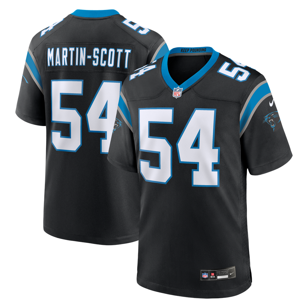 Men's Carolina Panthers Bam Martin Scott Black Team Game Jersey