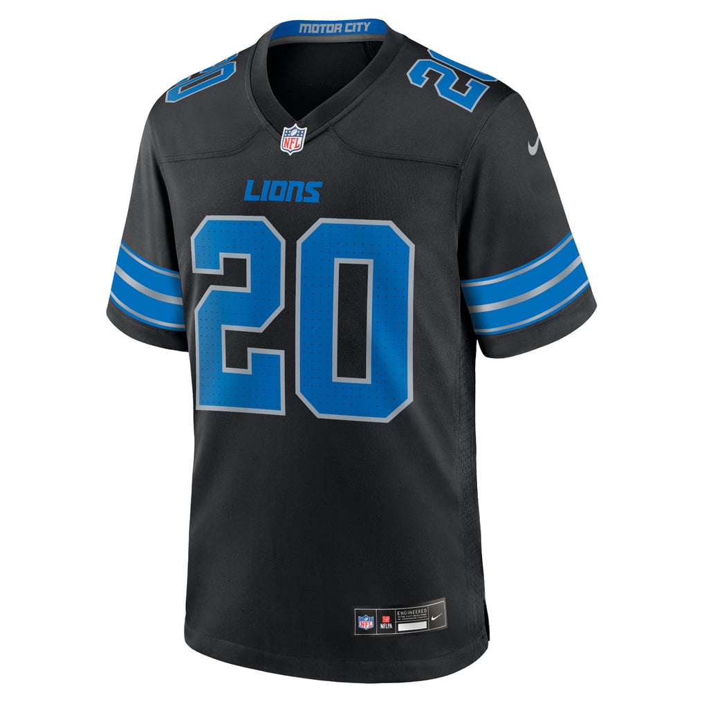 Men's Detroit Lions Barry Sanders Black 2nd Alternate Retired Player Game Jersey