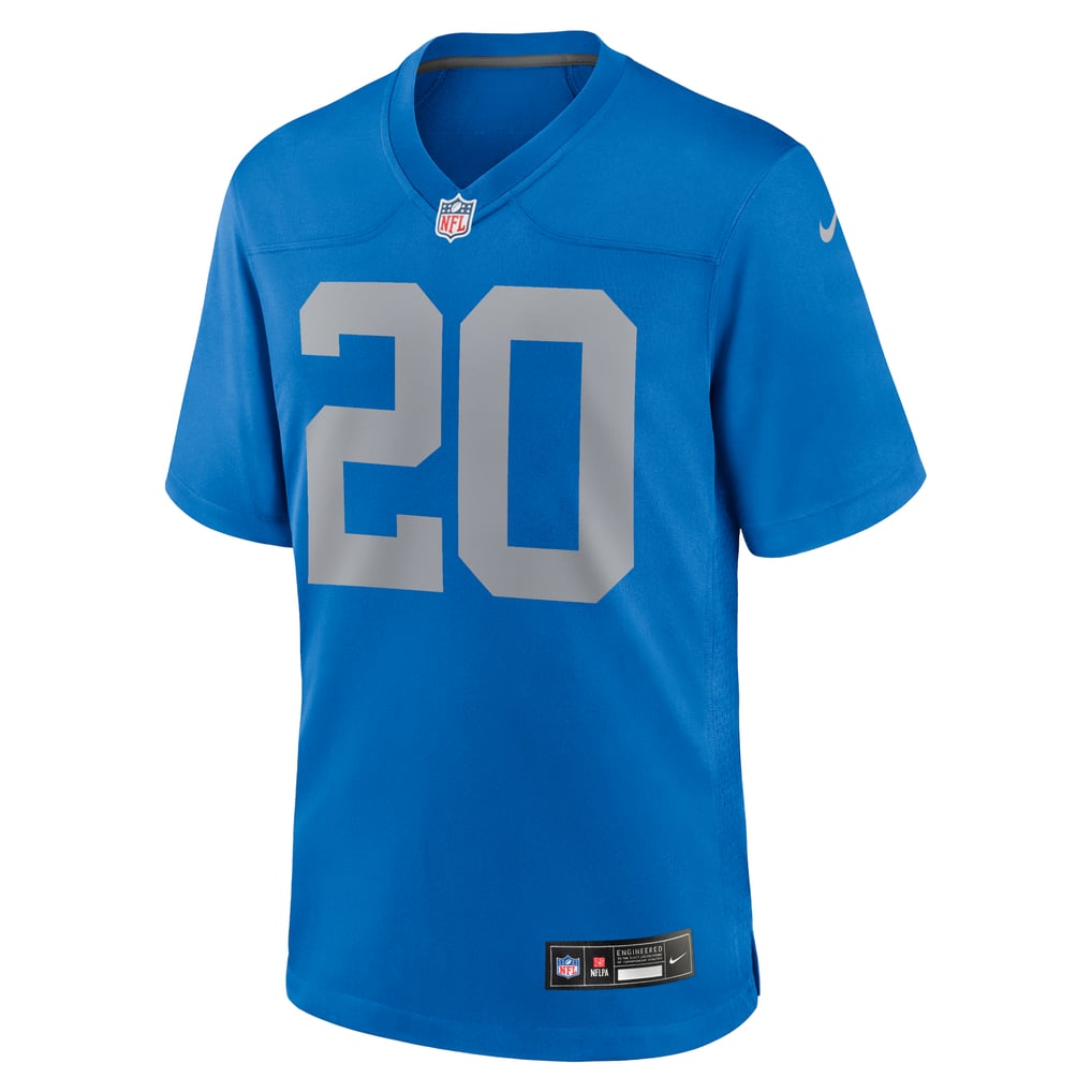 Men's Detroit Lions Barry Sanders Blue Alternate Game Jersey