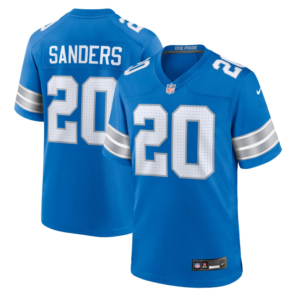 Men's Detroit Lions Barry Sanders Blue Retired Player Game Jersey