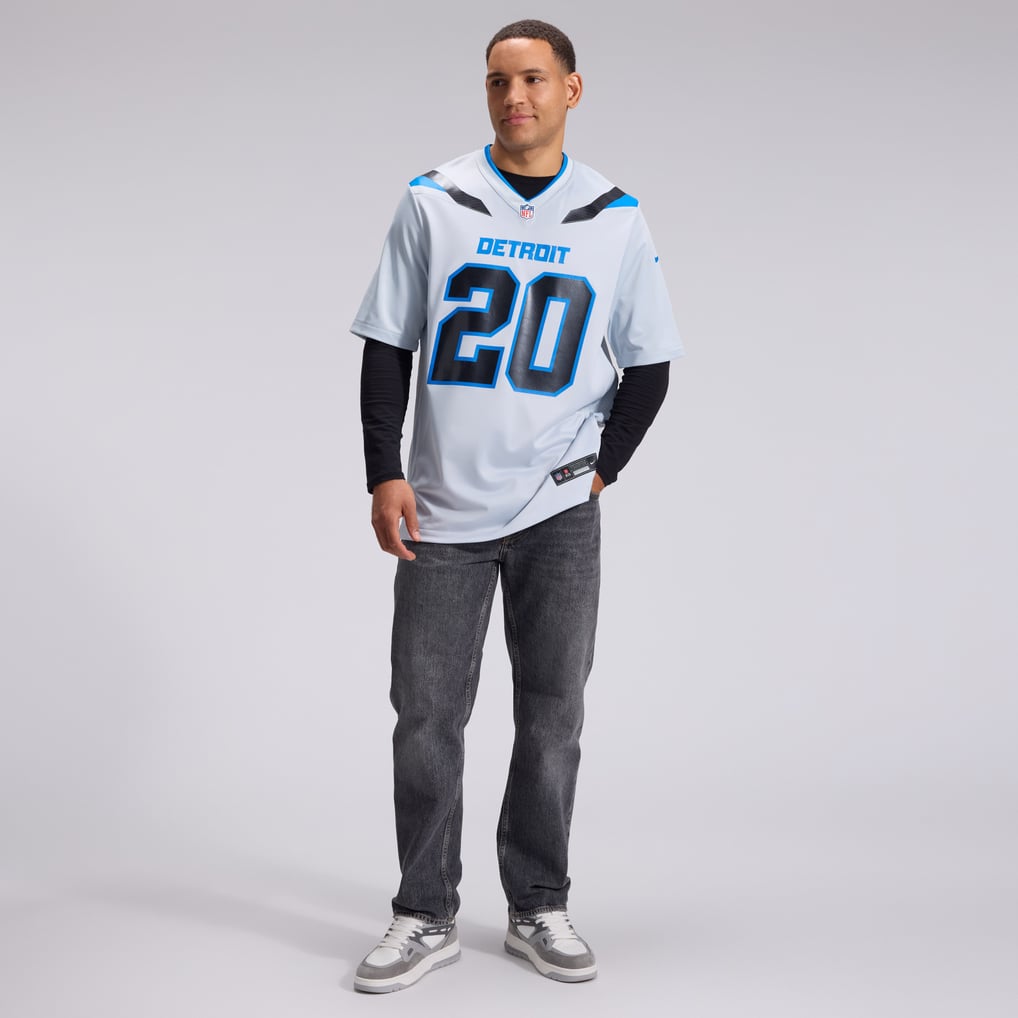 Men's Detroit Lions Barry Sanders Silver 2026 Rivalries Collection Game Jersey