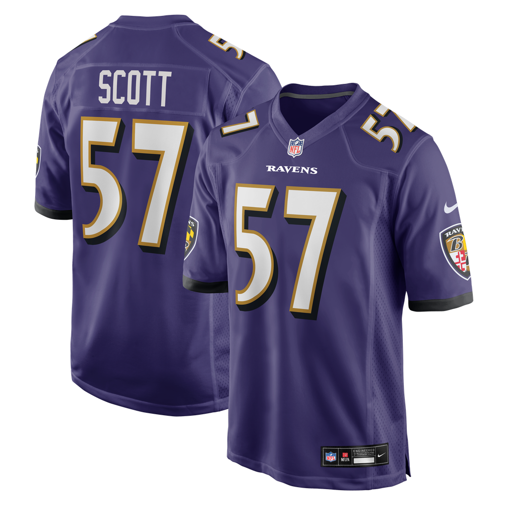 Men's Baltimore Ravens Bart Scott Purple Game Retired Player Jersey