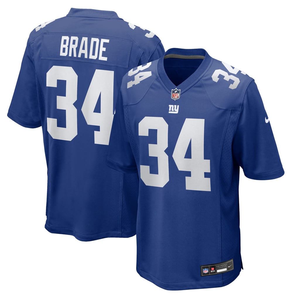 Men's New York Giants Beau Brade Royal Team Game Jersey