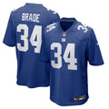 Men's New York Giants Beau Brade Royal Team Game Jersey