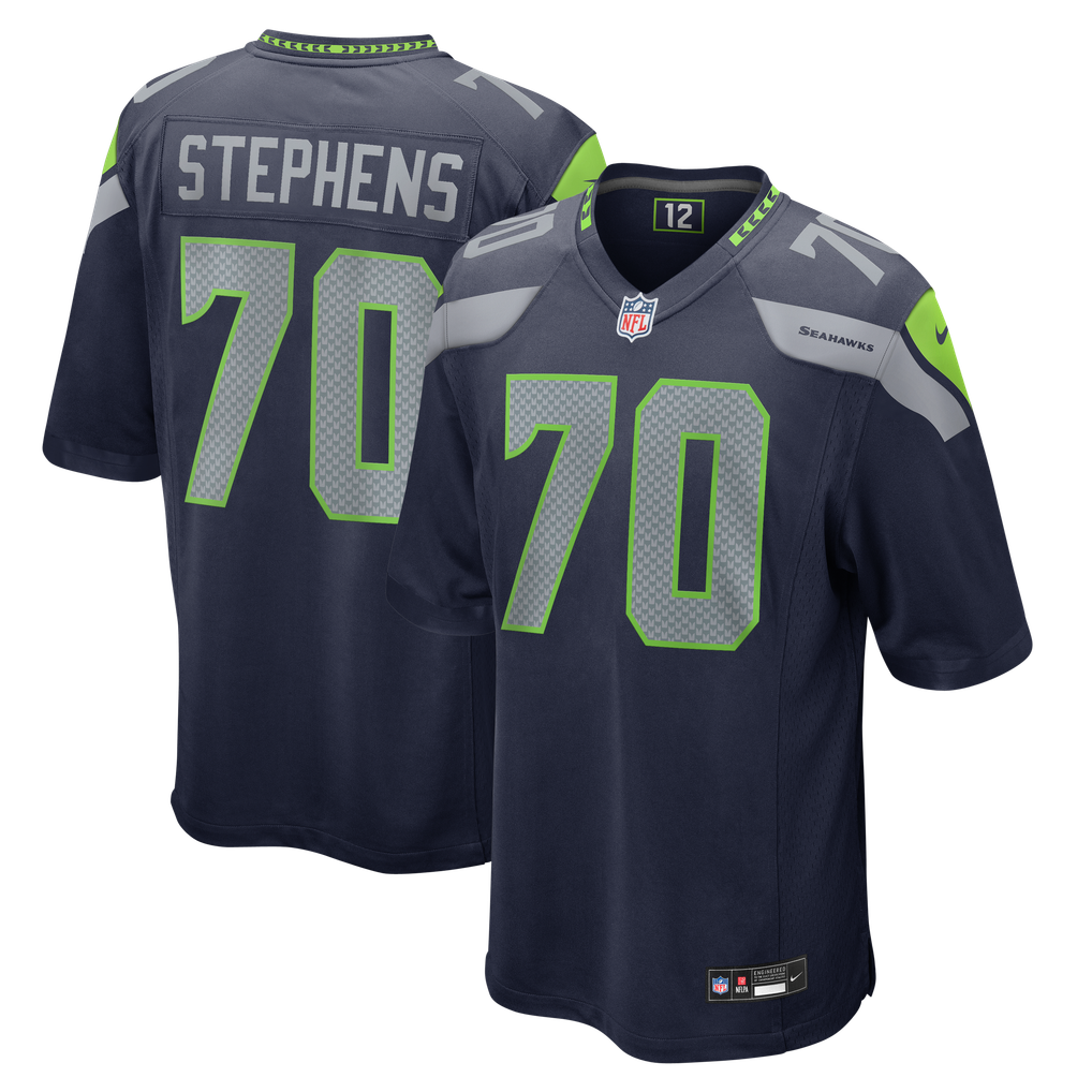 Men's Seattle Seahawks Beau Stephens College Navy Team Game Jersey