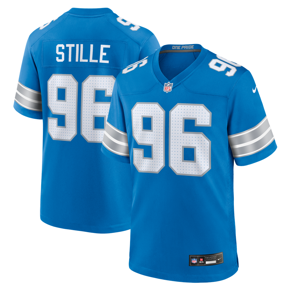 Men's Detroit Lions Ben Stille Blue Team Game Jersey