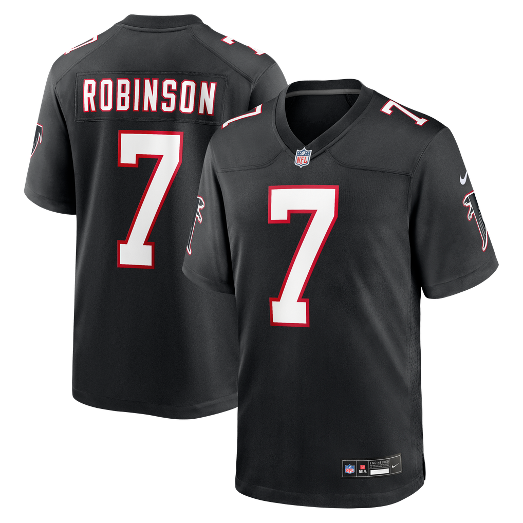 Men's Atlanta Falcons Bijan Robinson Black Throwback Game Jersey