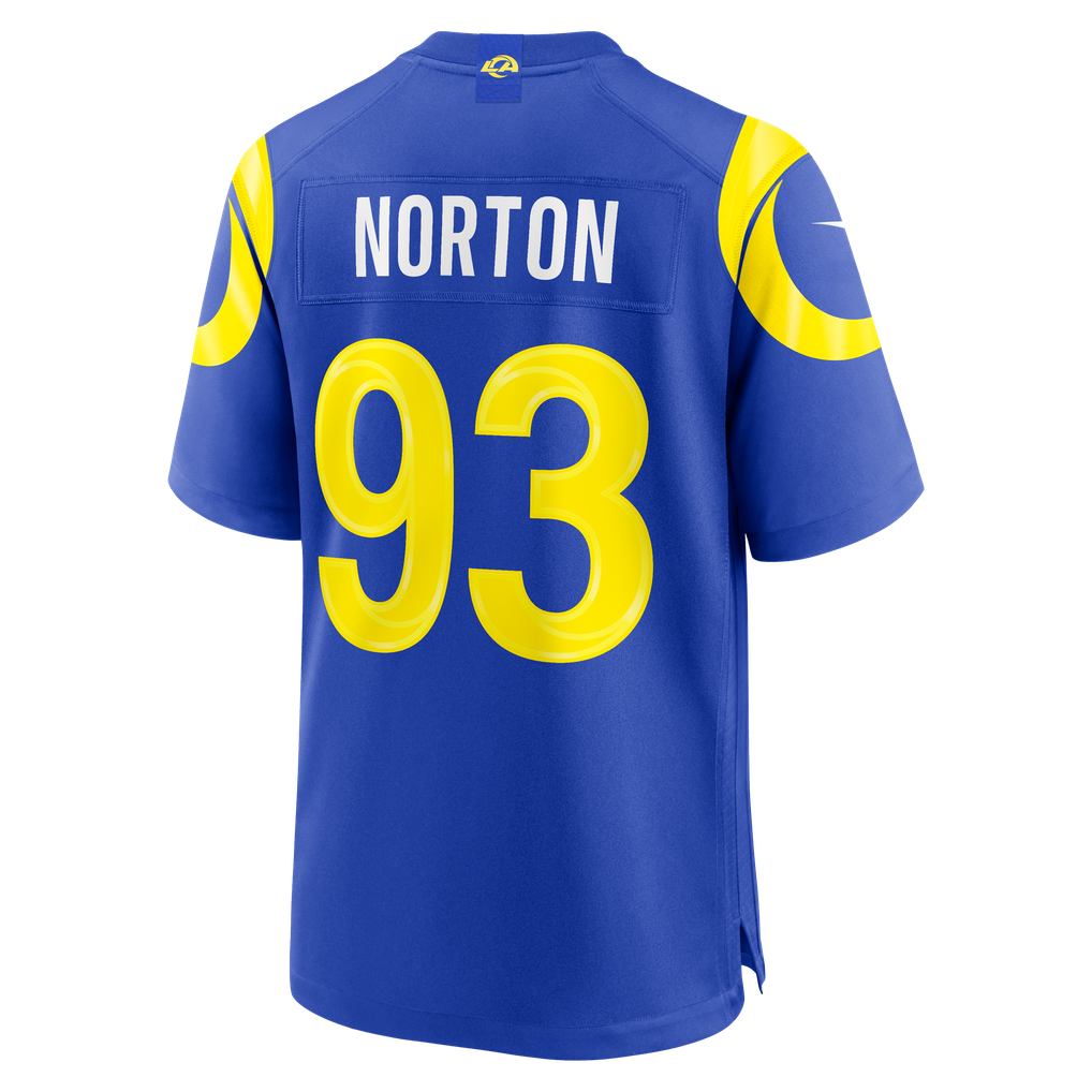 Men's Los Angeles Rams Bill Norton Royal Team Game Jersey