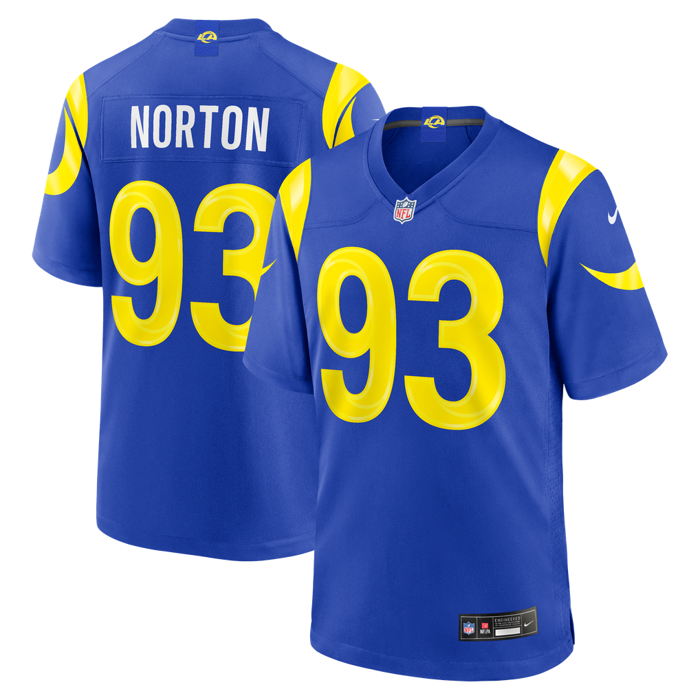 Men's Los Angeles Rams Bill Norton Royal Team Game Jersey