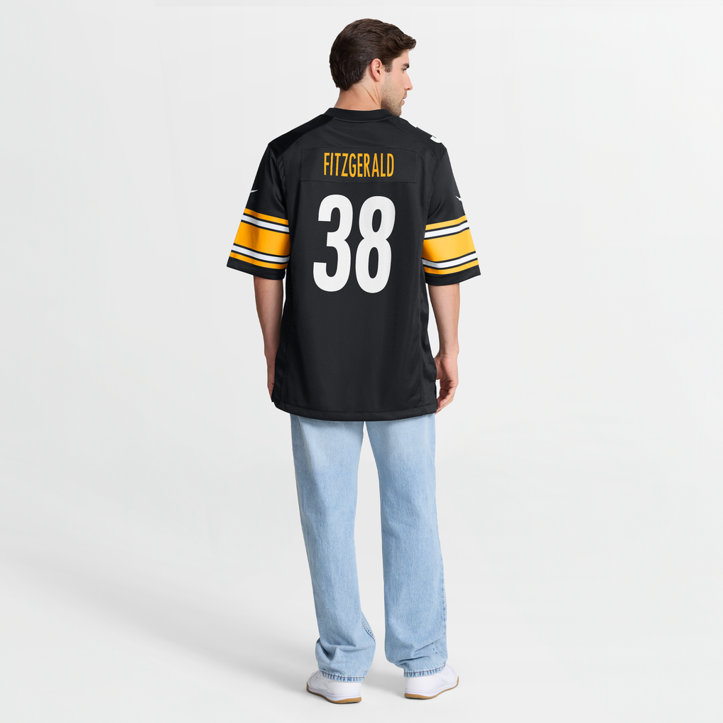 Men's Pittsburgh Steelers Bishop Fitzgerald Black Team Game Jersey
