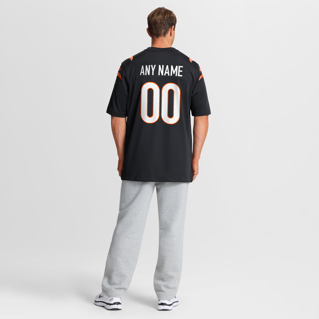 Men's Cincinnati Bengals Black Game Custom Jersey