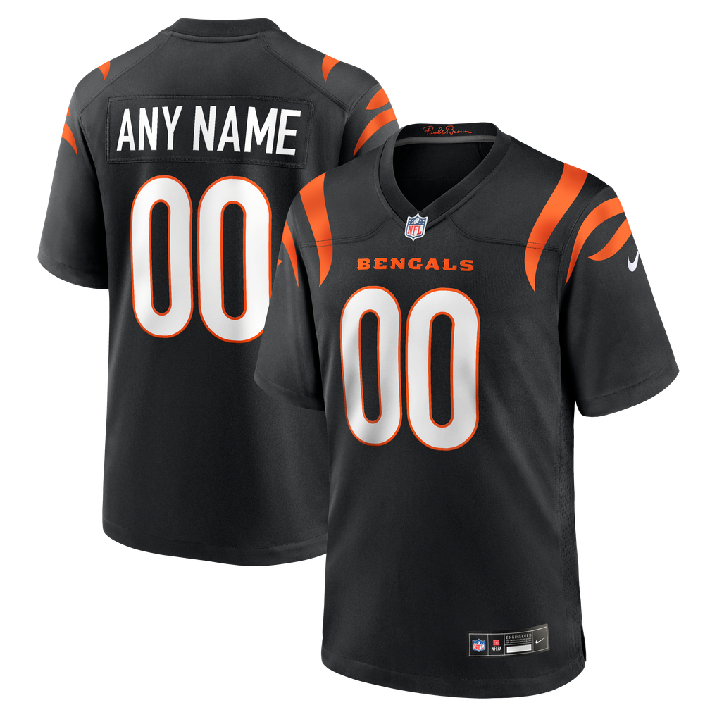 Men's Cincinnati Bengals Black Game Custom Jersey
