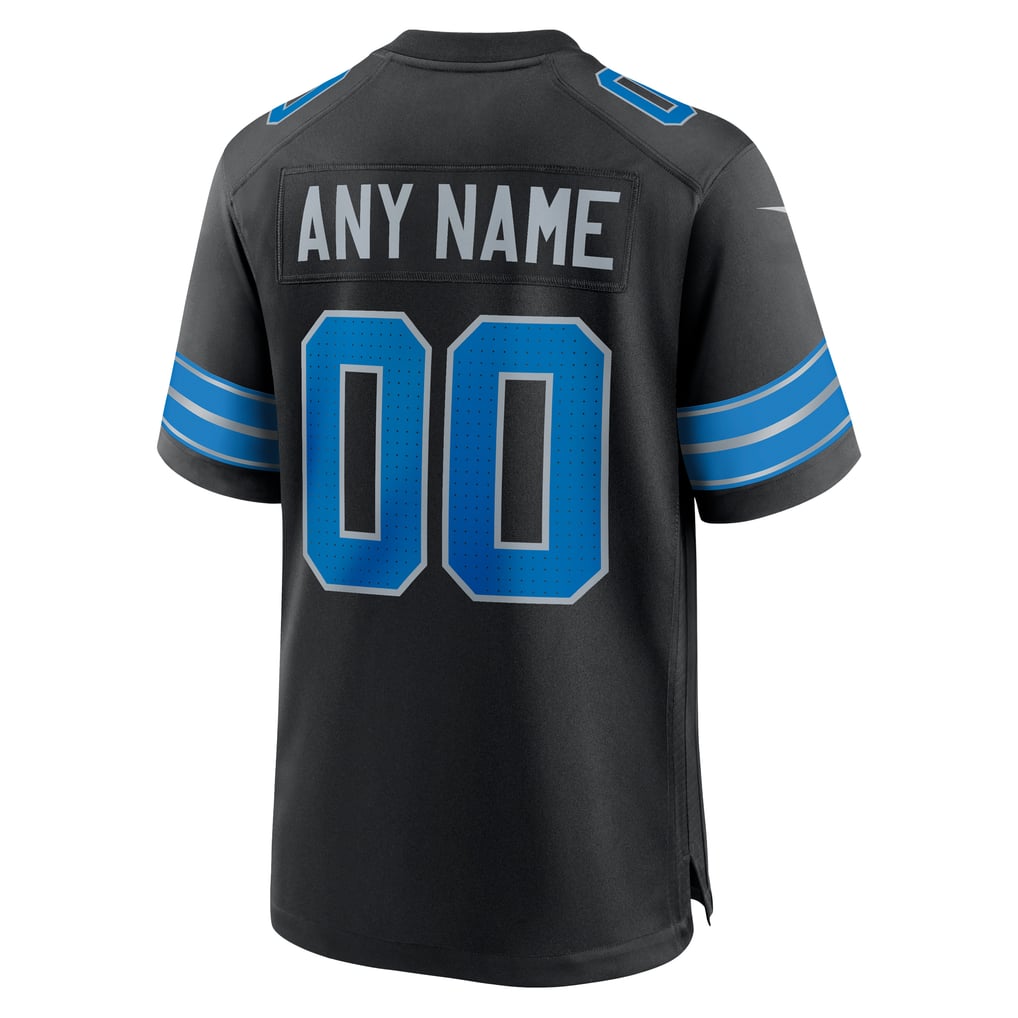 Men's Detroit Lions Black Alternate Custom Game Jersey