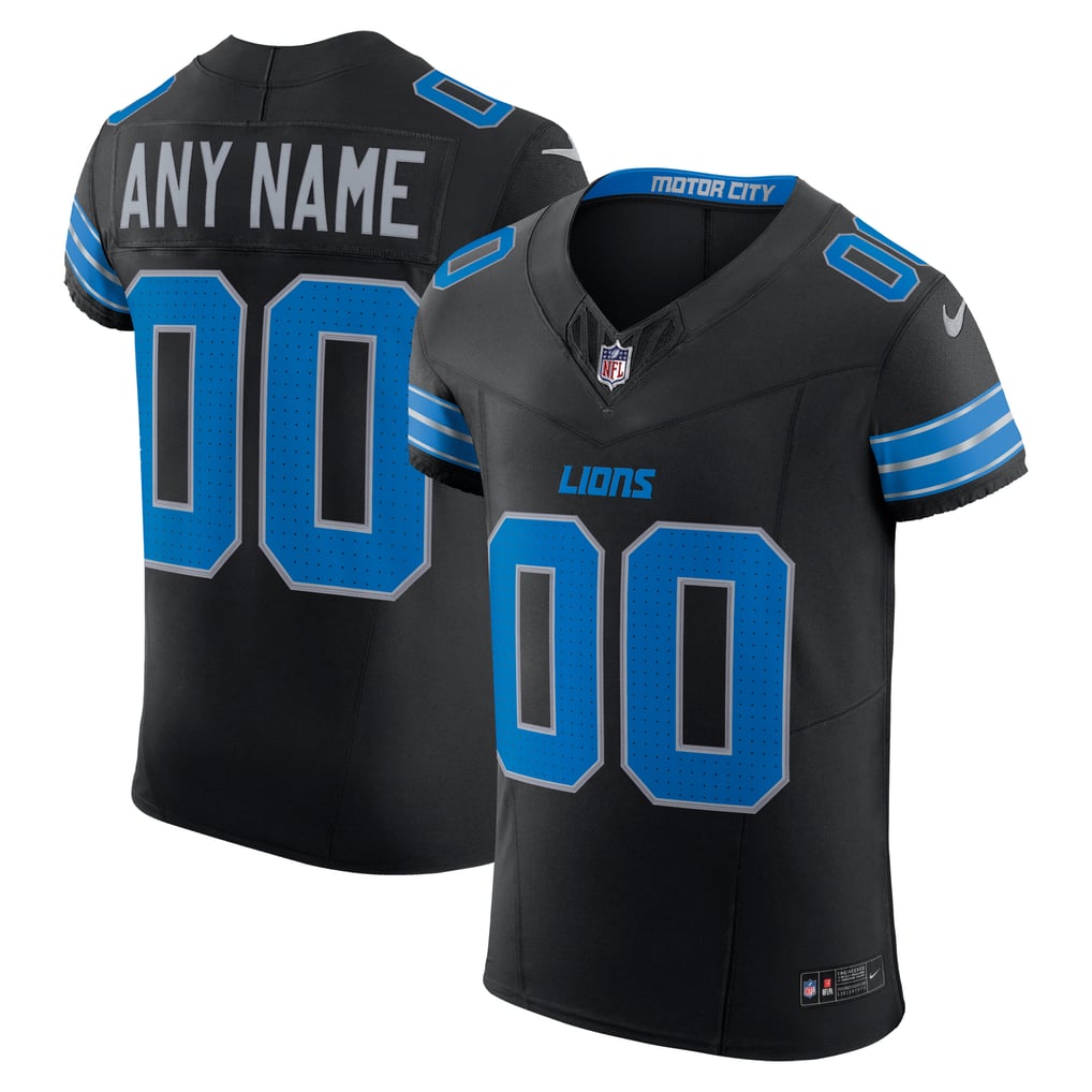 Men's Detroit Lions Black Alternate Vapor F.U.S.E. Elite Custom Jersey