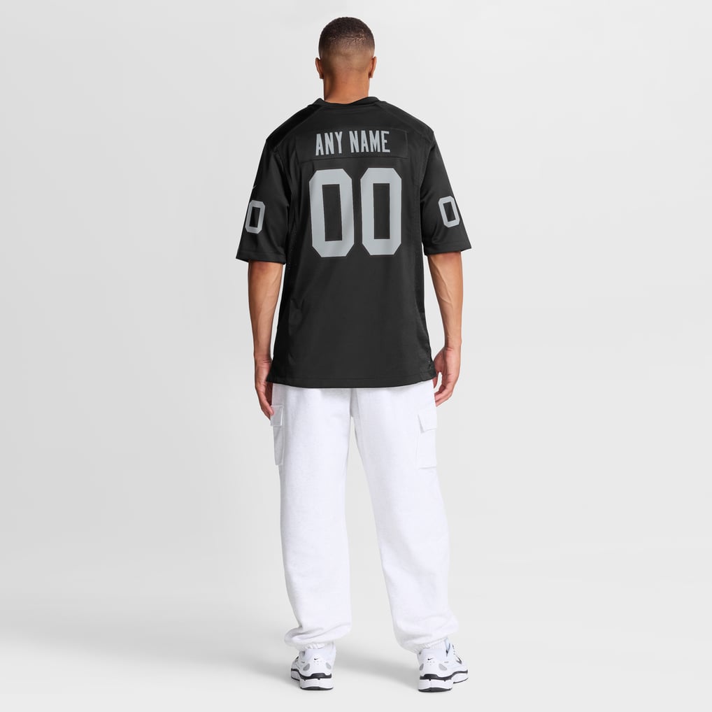 Men's Las Vegas Raiders Black Custom Game Jersey