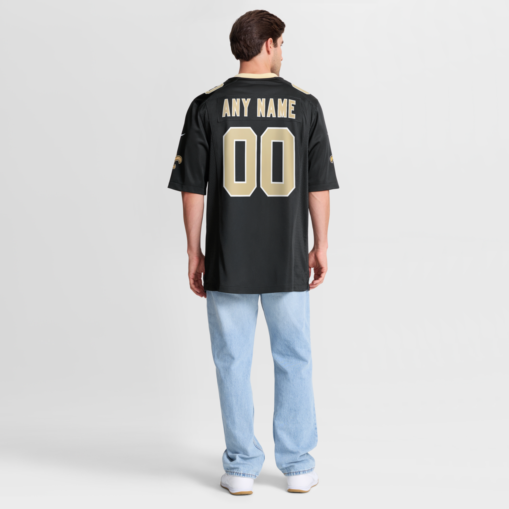Men's New Orleans Saints Black Custom Game Jersey