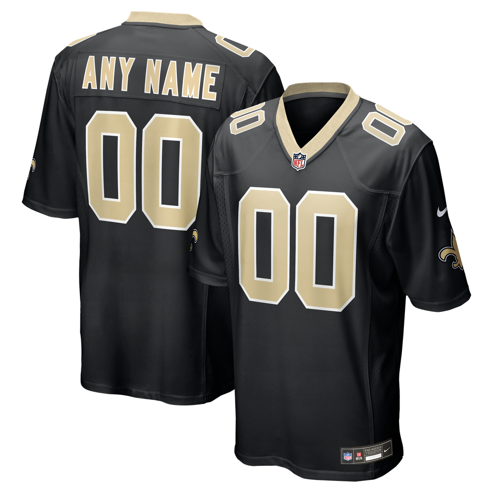 Men's New Orleans Saints Black Custom Game Jersey