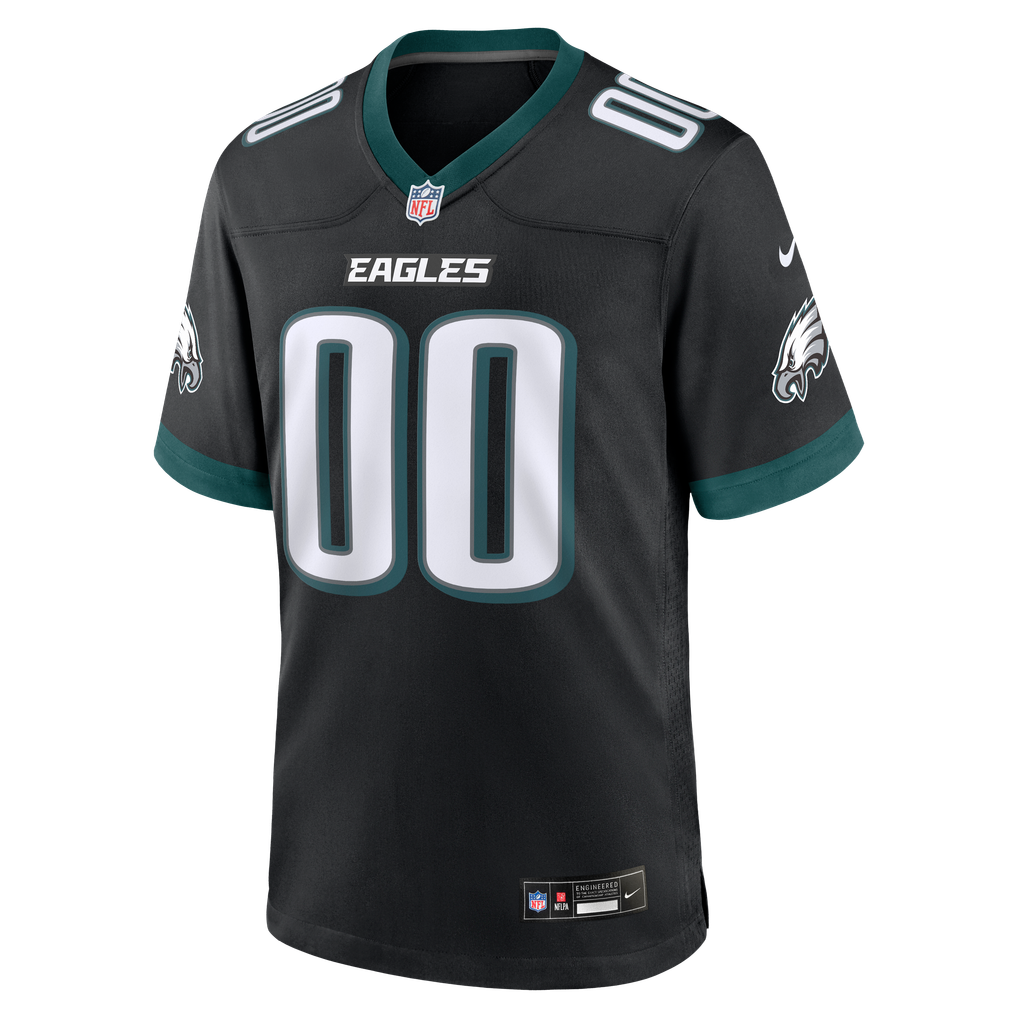Men's Philadelphia Eagles Black Alternate Custom Game Jersey