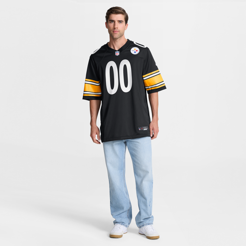 Men's Pittsburgh Steelers Black Custom Game Jersey