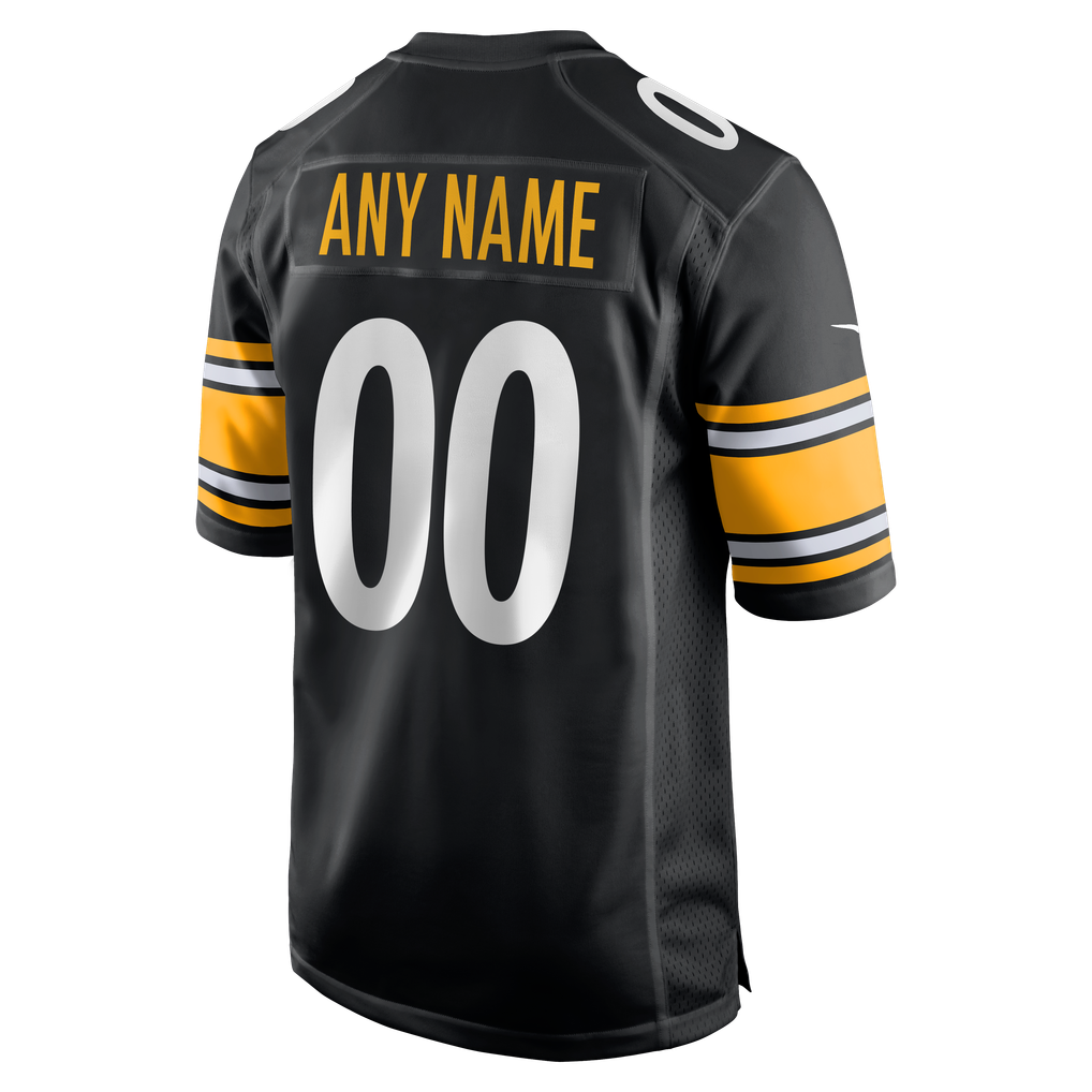 Men's Pittsburgh Steelers Black Custom Game Jersey