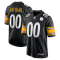 Men's Pittsburgh Steelers Black Custom Game Jersey