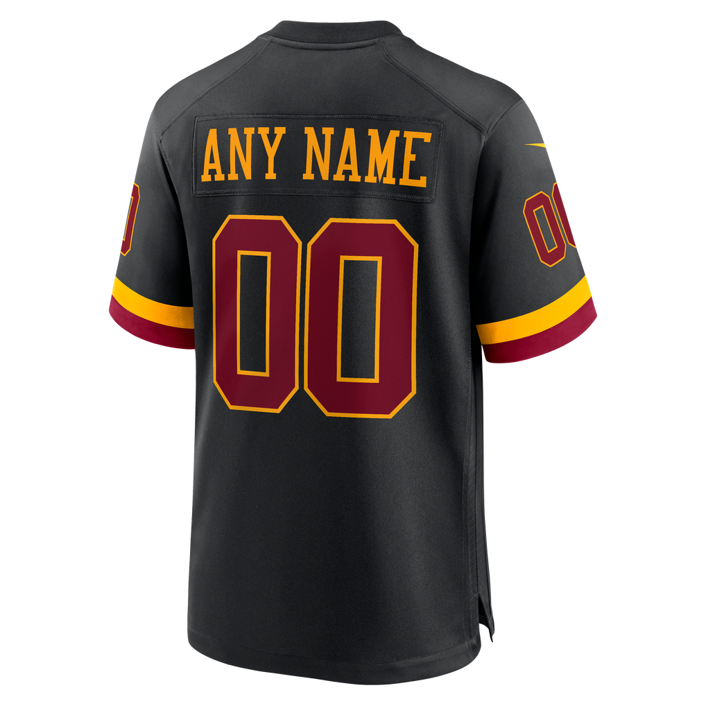 Men's Washington Commanders Black Hail Raiser Alternate Custom Game Jersey