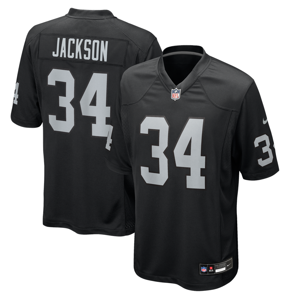 Men's Las Vegas Raiders Bo Jackson Black Game Retired Player Jersey