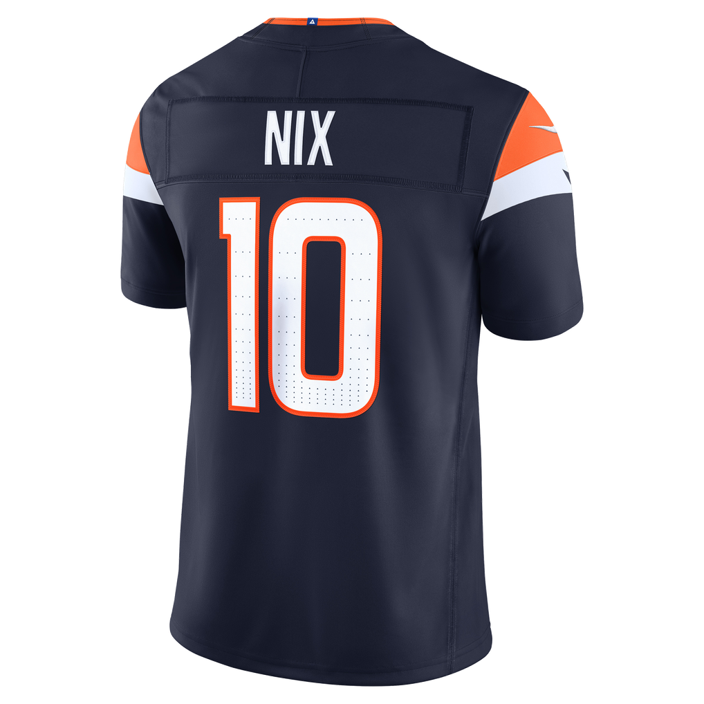 Men's Denver Broncos Bo Nix Navy Alternate Vapor F.U.S.E. Stitched Limited Jersey