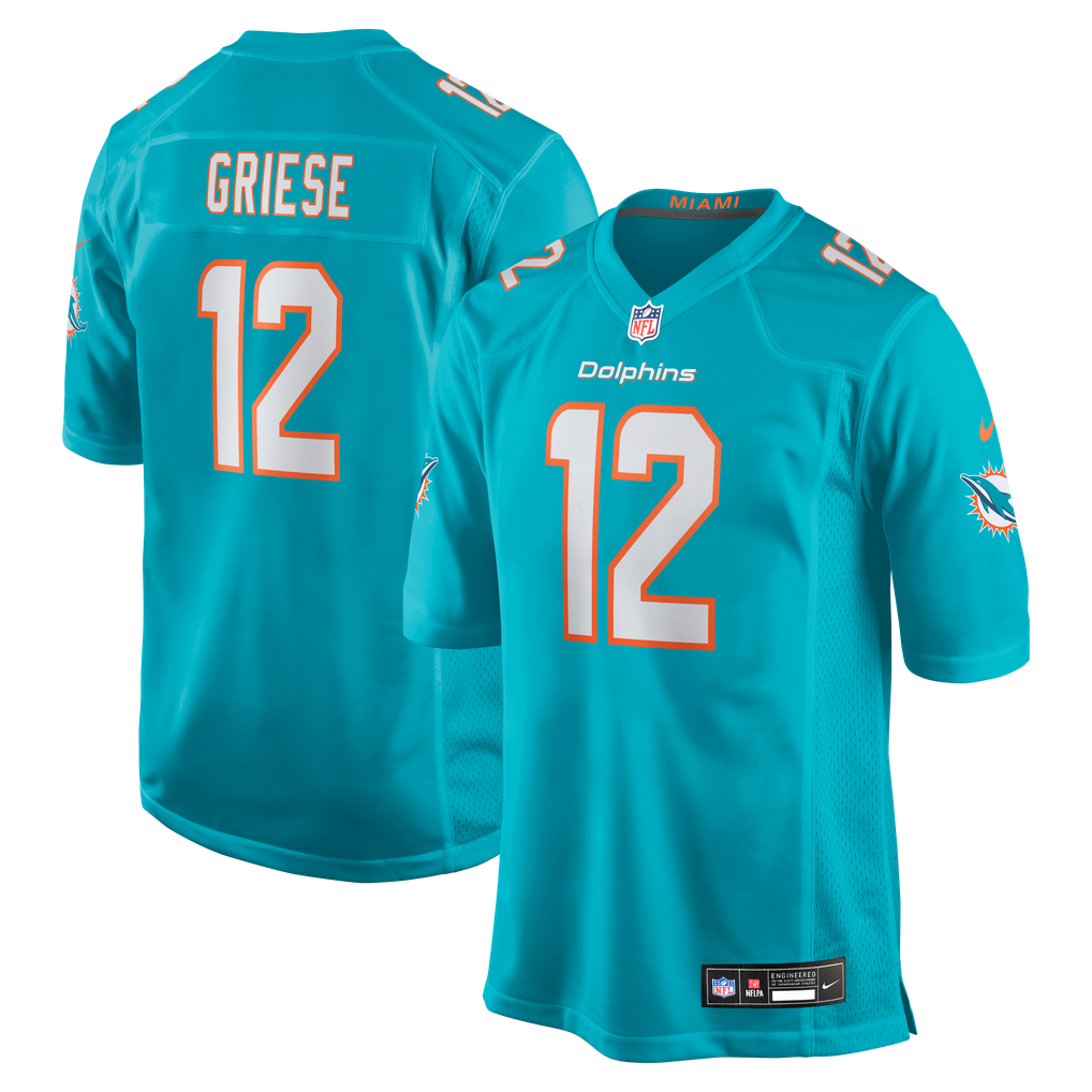Men's Miami Dolphins Bob Griese Aqua Game Retired Player Jersey
