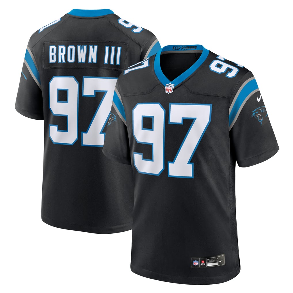 Men's Carolina Panthers Bobby Brown III Black Team Game Jersey