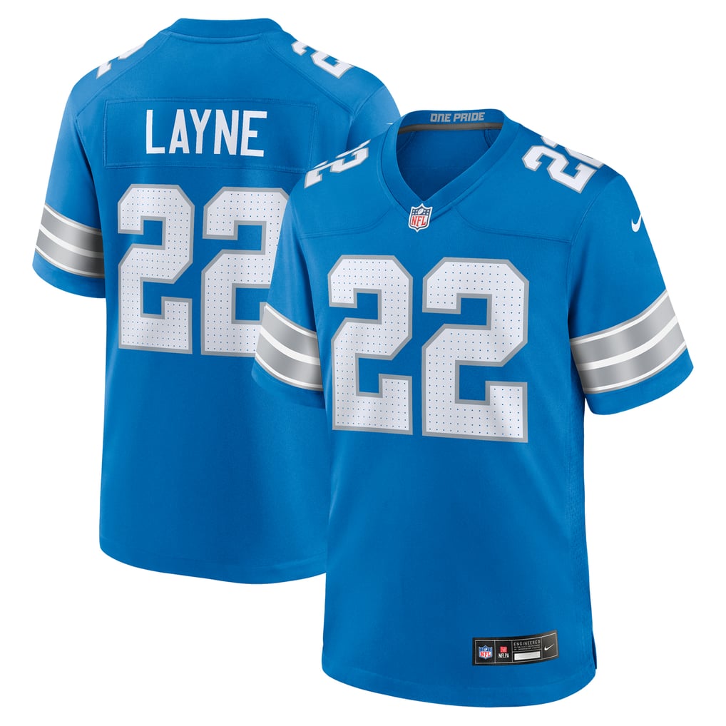 Men's Detroit Lions Bobby Layne Blue Retired Player Game Jersey