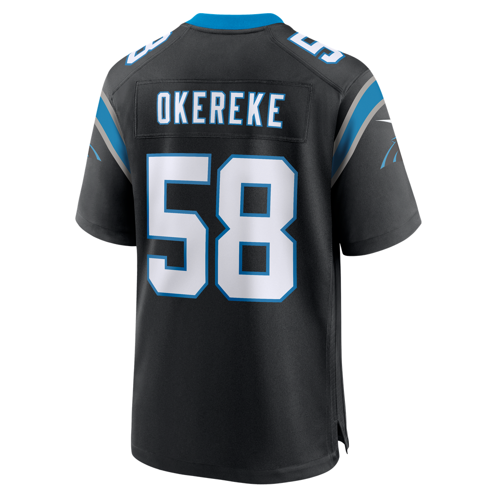 Men's Carolina Panthers Bobby Okereke Black Team Game Jersey