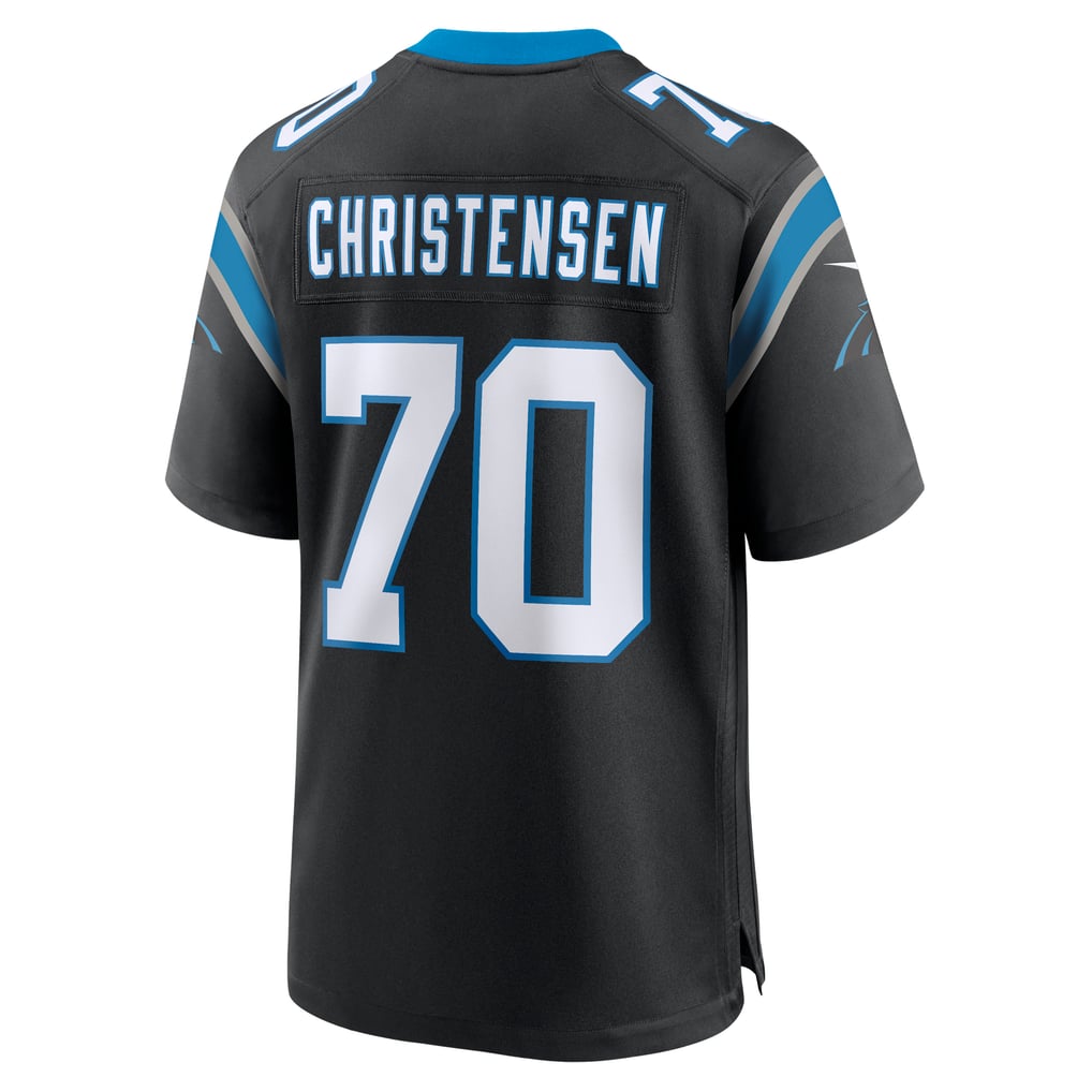 Men's Carolina Panthers Brady Christensen Black Team Game Jersey