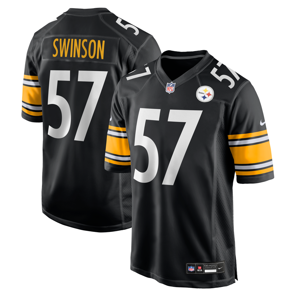 Men's Pittsburgh Steelers Bradyn Swinson Black Team Game Jersey