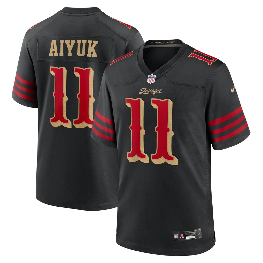 Men's San Francisco 49ers Brandon Aiyuk Black Rivalries Collection Game Jersey