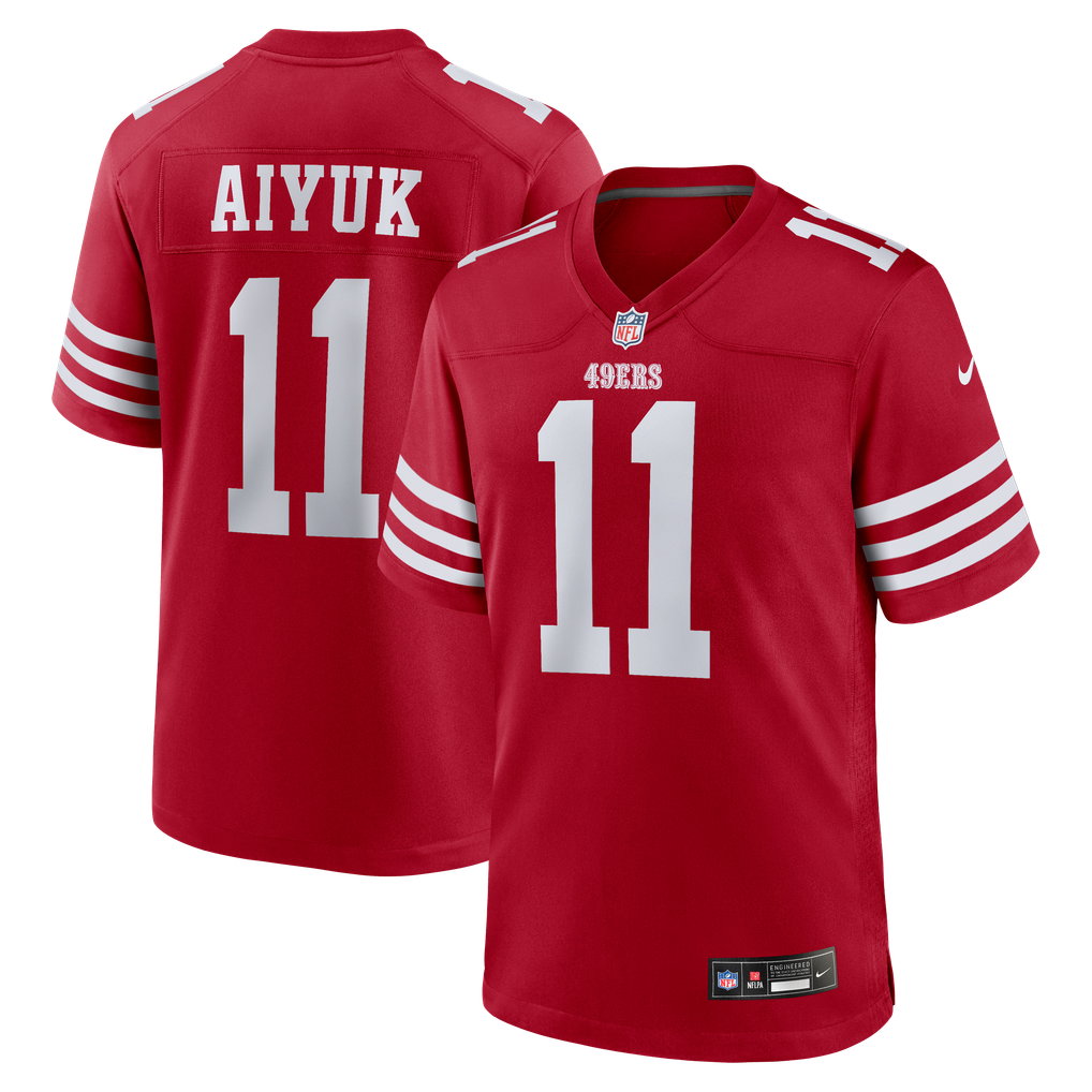 Men's San Francisco 49ers Brandon Aiyuk Scarlet Team Player Game Jersey