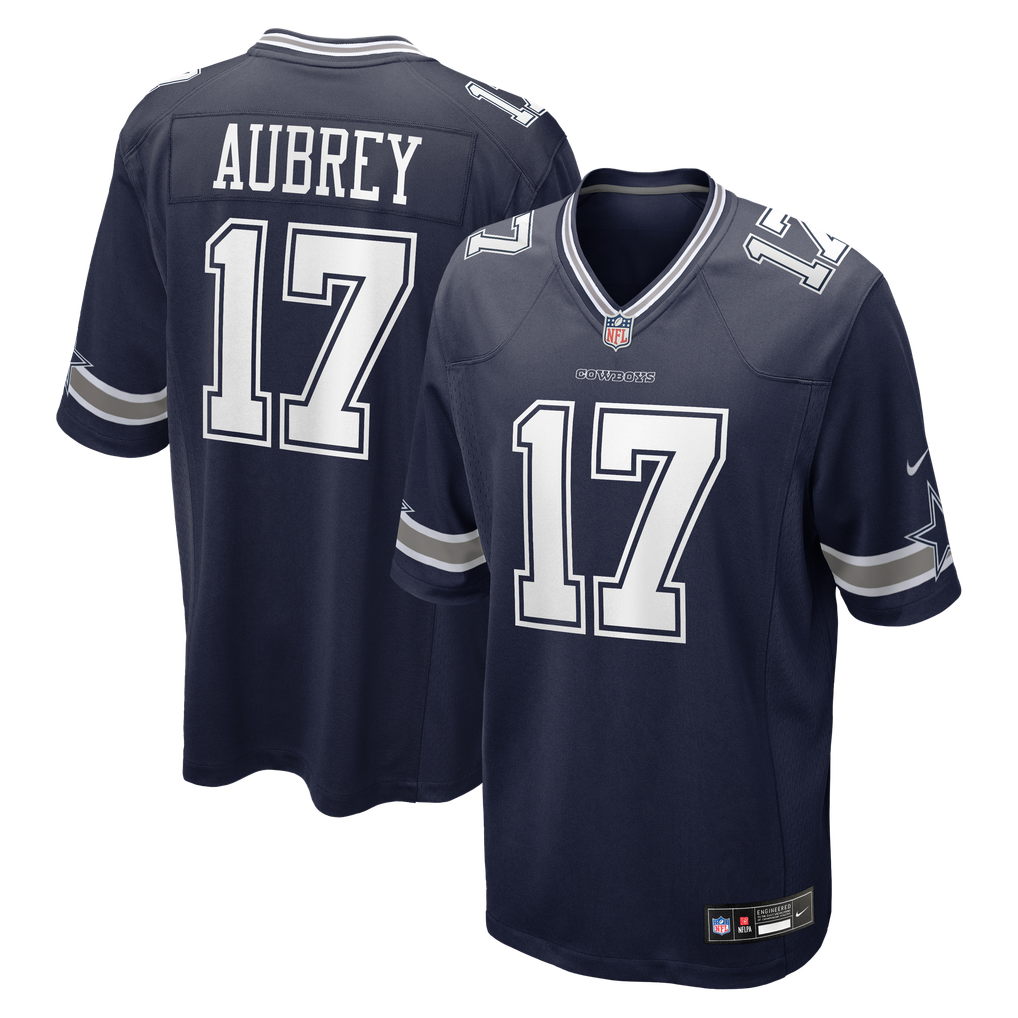 Men's Dallas Cowboys Brandon Aubrey Navy Team Game Jersey