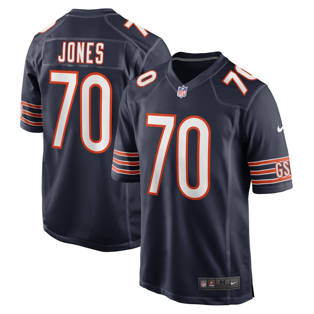 Men's Chicago Bears Braxton Jones Navy Game Player Jersey