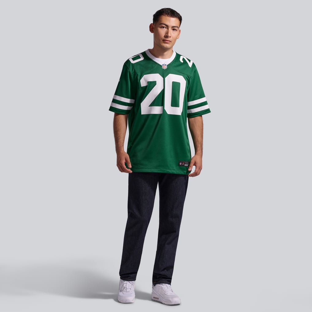 Men's New York Jets Breece Hall Legacy Green Game Jersey