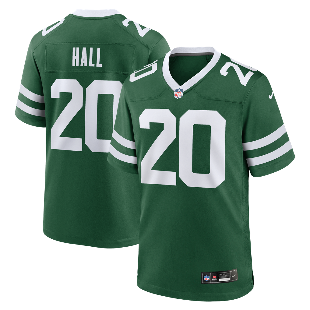 Men's New York Jets Breece Hall Legacy Green Game Jersey