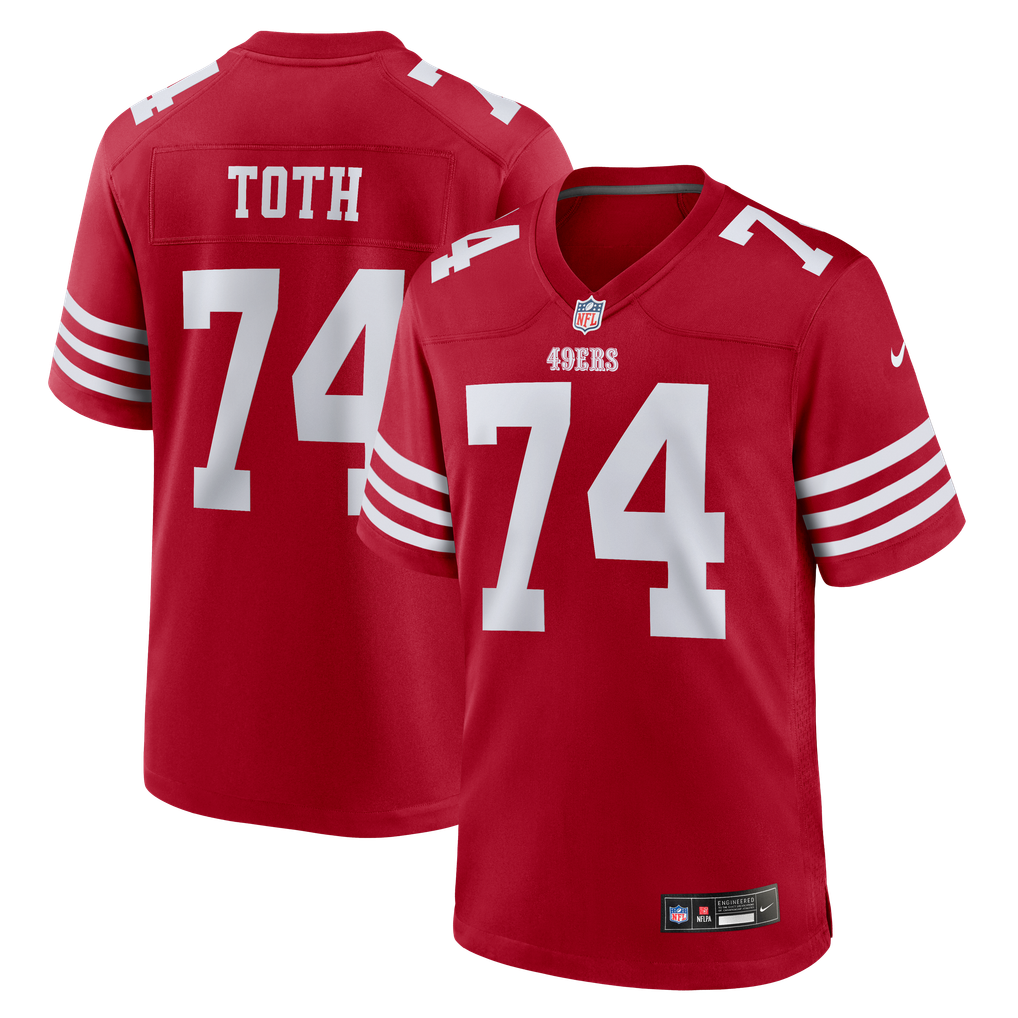 Men's San Francisco 49ers Brett Toth Scarlet Team Game Jersey